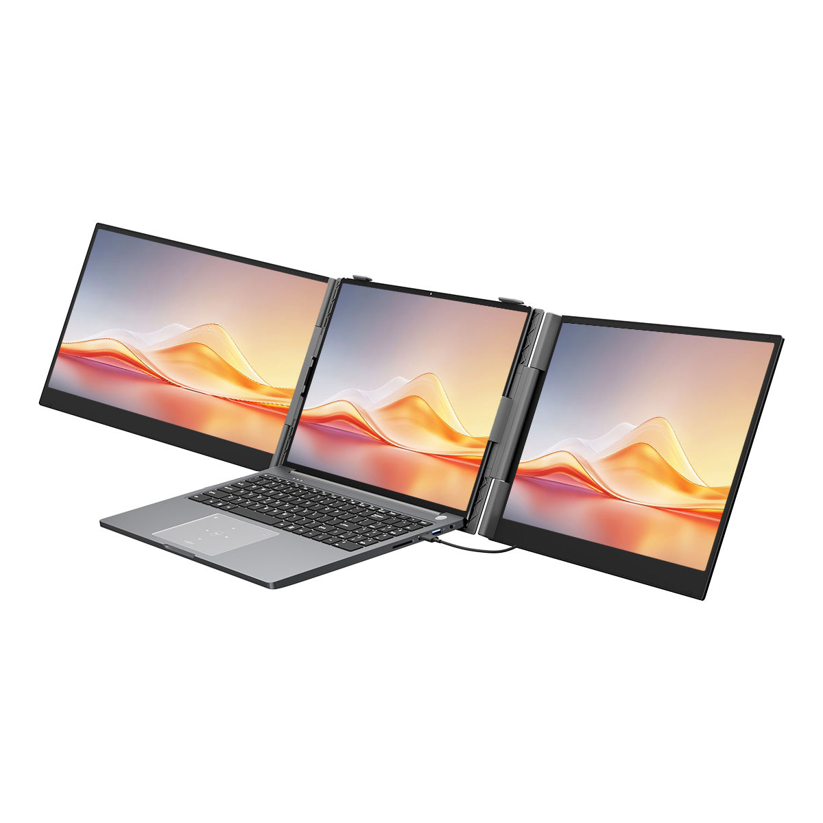 Blackview DCM6 Pro – Portabler 14" Dual-Monitor Laptop-Bildschirmerweiterung | 2x USB-C, Plug & Play, Mobile Workstation