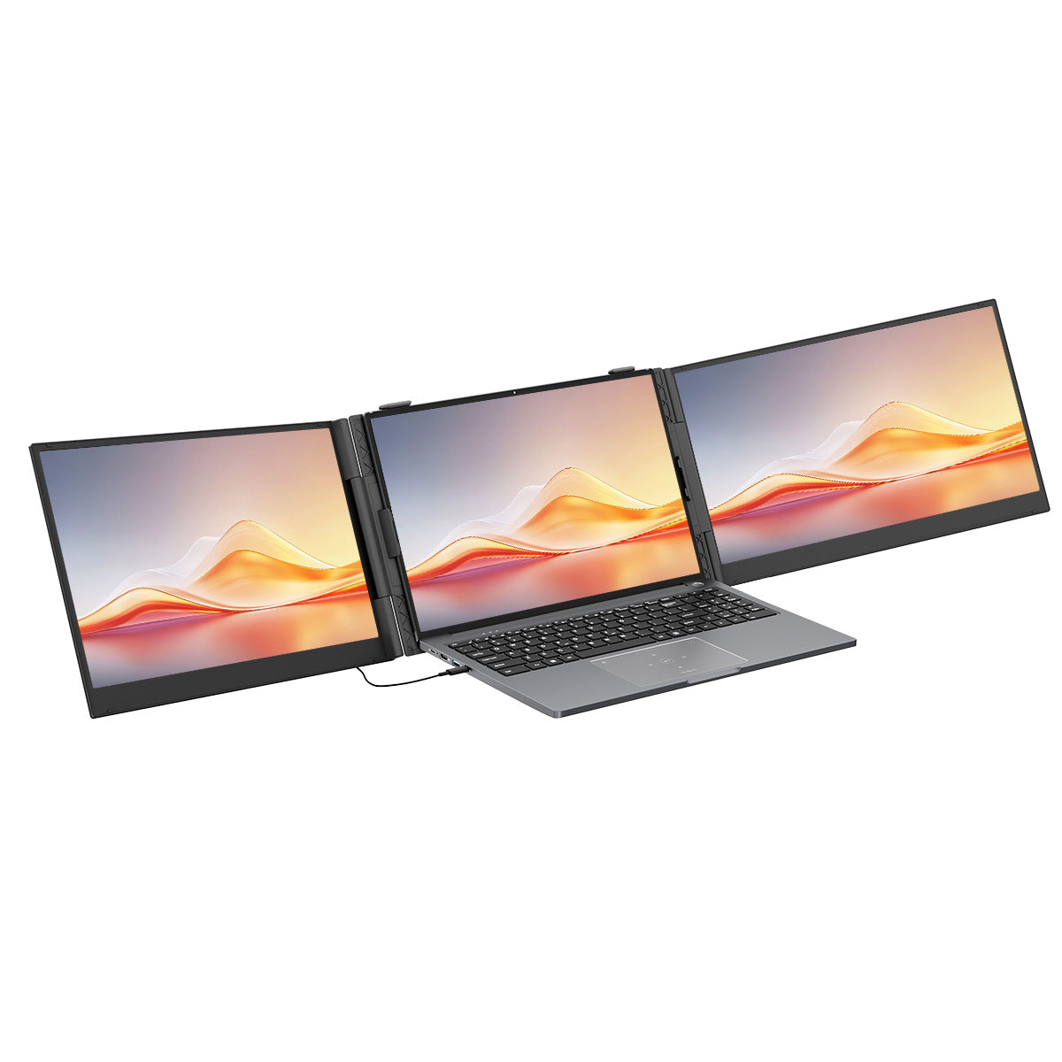 Blackview DCM6 Pro – Portabler 14" Dual-Monitor Laptop-Bildschirmerweiterung | 2x USB-C, Plug & Play, Mobile Workstation