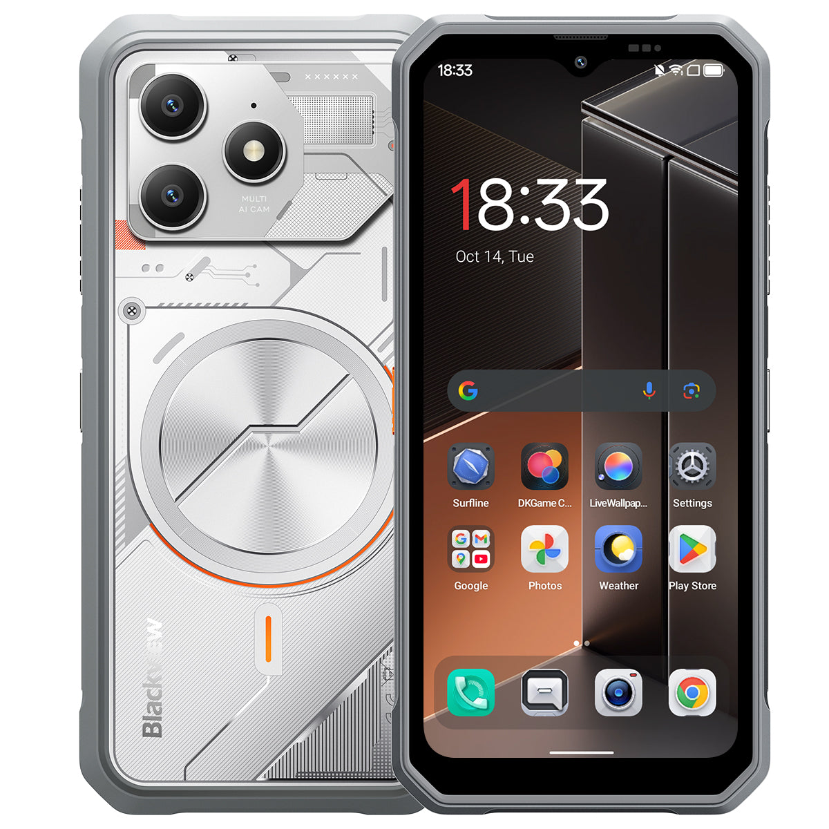 Blackview FORT 100 – Outdoor Handy 4G Ultradünn, 6,56 Zoll, 8+128GB, 5000mAh, 16MP