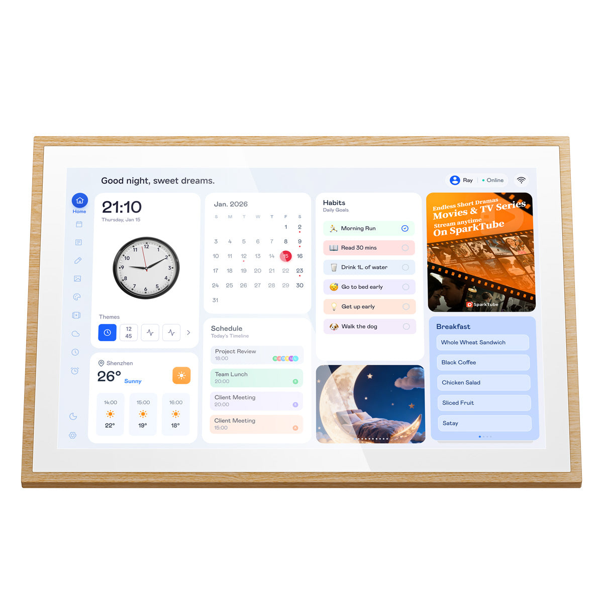 Blackview NEST 10 – Digitaler Kalender 10,1" Full HD 1080P | WLAN 6, Touchscreen, Fotorahmen & Kalender-Modus