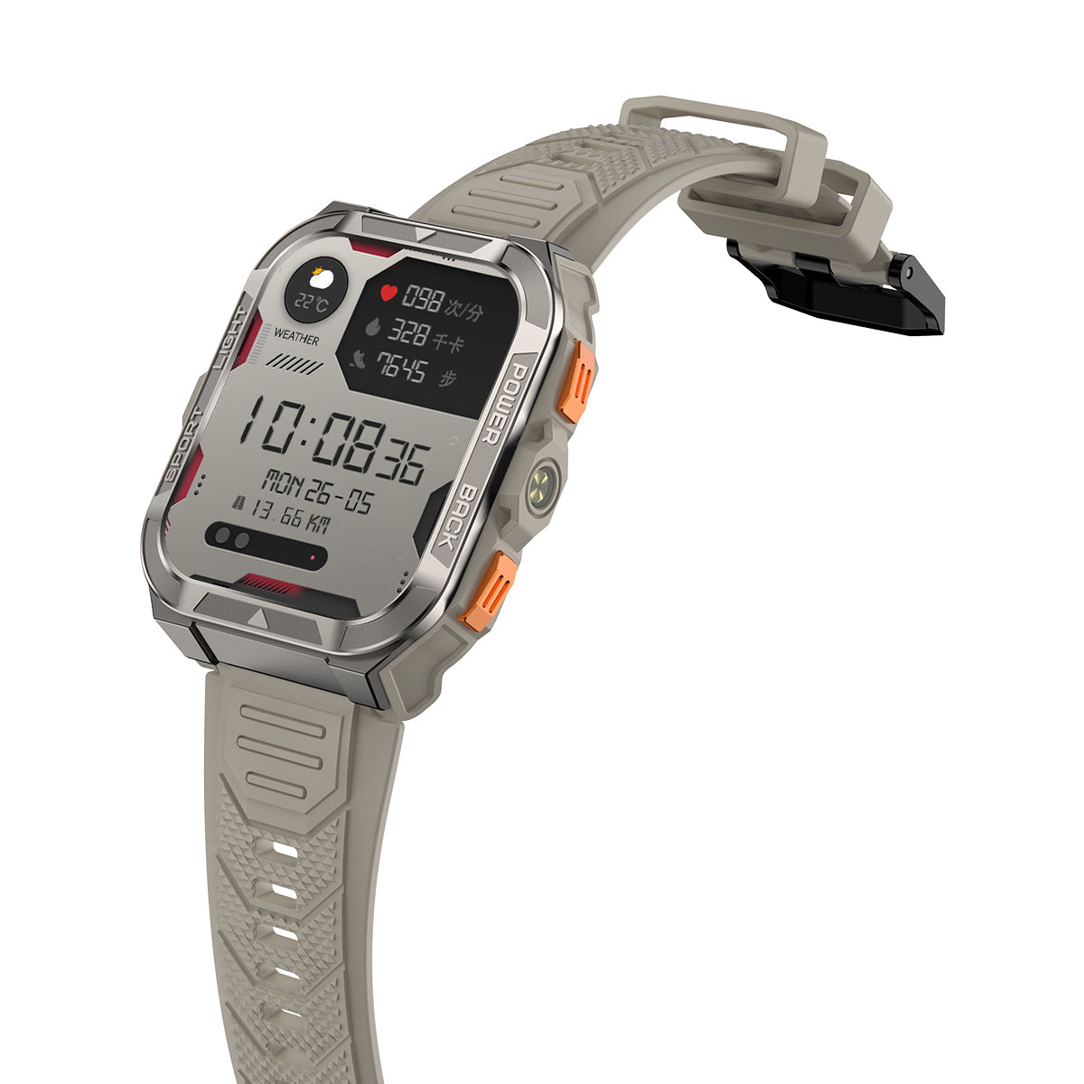 Blackview W80 Pro - Smartwatch GPS Outdoor 1,91 Zoll mit LED-Taschenlampe – 900 mAh Akku Militär Fitness Tracker IP68 Wasserdicht