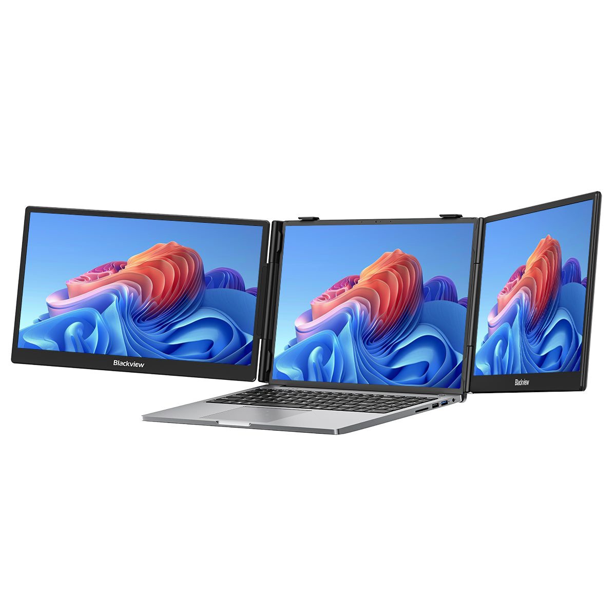 Blackview DCM5 – Doppelbildschirm 14 Zoll für Laptop – Bildschirmerweiterung fürs Büro mit Lautsprechern