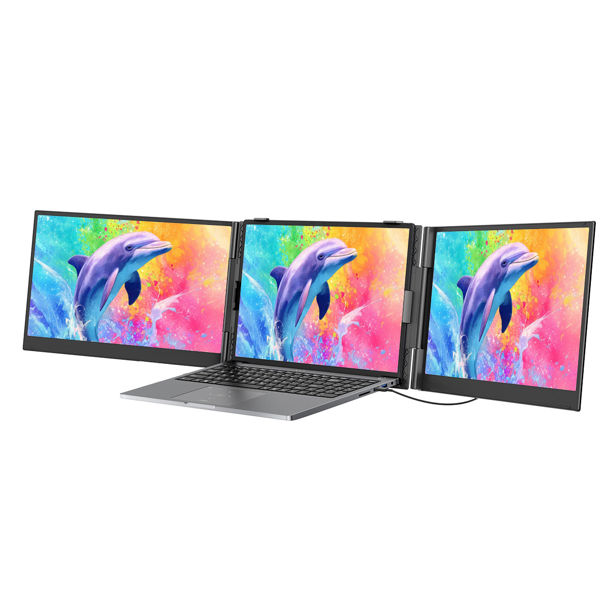 Blackview DCM8 Pro – Tragbarer Erweiterungsbildschirm 15,3" Doppelmonitor, Kompatibel mit PC und Laptop, 2 USB-C Anschlüsse, IPS HD Display