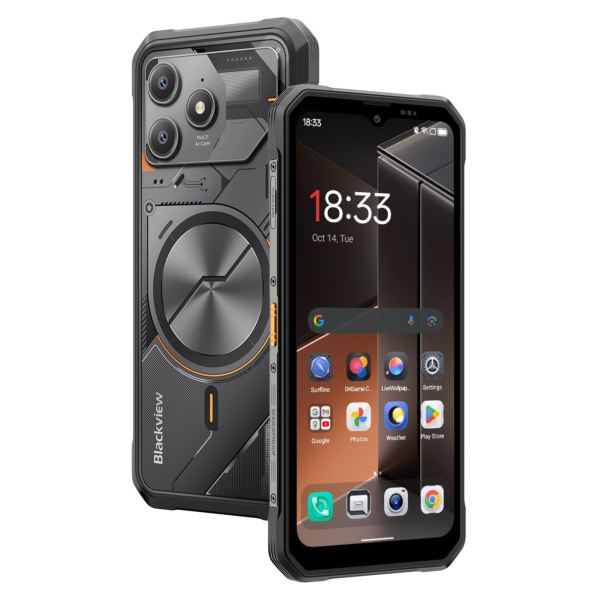 Blackview FORT 100 – Outdoor Handy 4G Ultradünn, 6,56 Zoll, 8+128GB, 5000mAh, 16MP