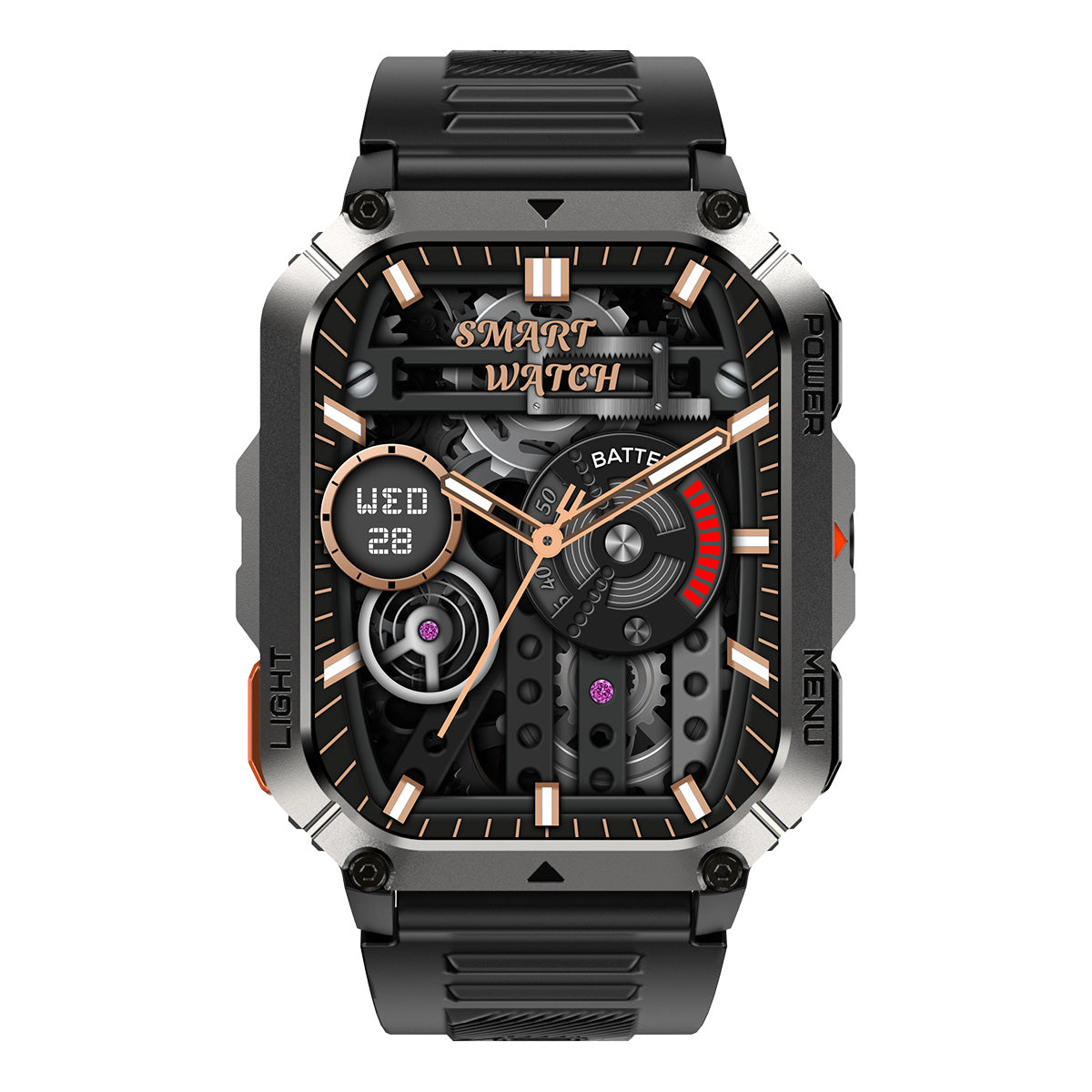 Blackview W70 Pro - Smartwatch Outdoor 2,01 Zoll mit LED-Taschenlampe – Militär Fitness Tracker 900 mAh IP68 Wasserdicht