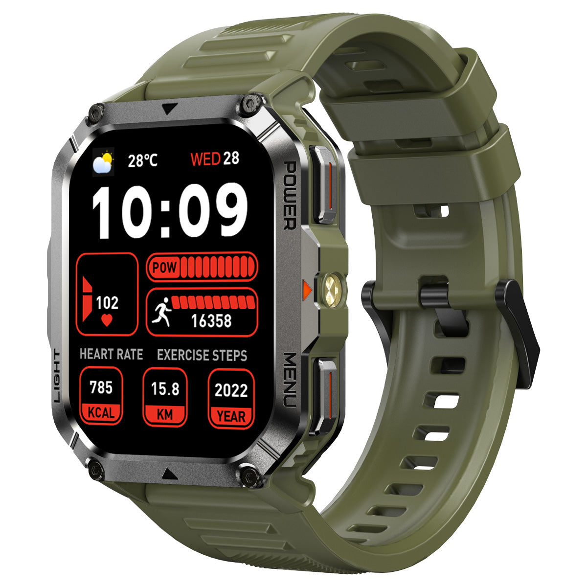 Blackview W70 Pro - Smartwatch Outdoor 2,01 Zoll mit LED-Taschenlampe – Militär Fitness Tracker 900 mAh IP68 Wasserdicht