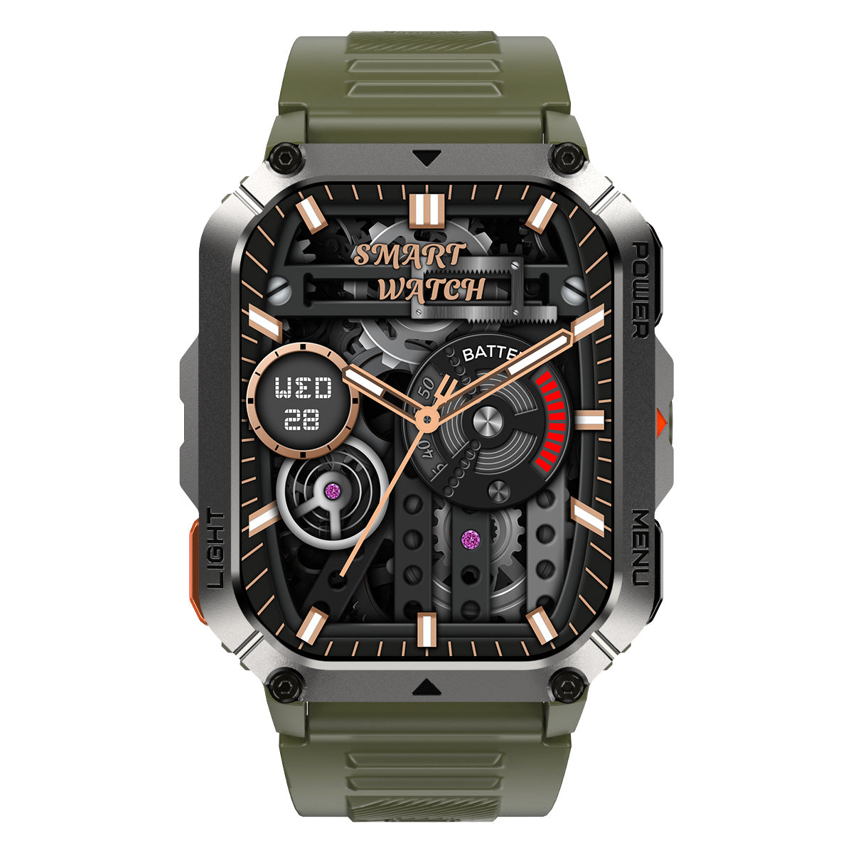 Blackview W70 Pro - Smartwatch Outdoor 2,01 Zoll mit LED-Taschenlampe – Militär Fitness Tracker 900 mAh IP68 Wasserdicht