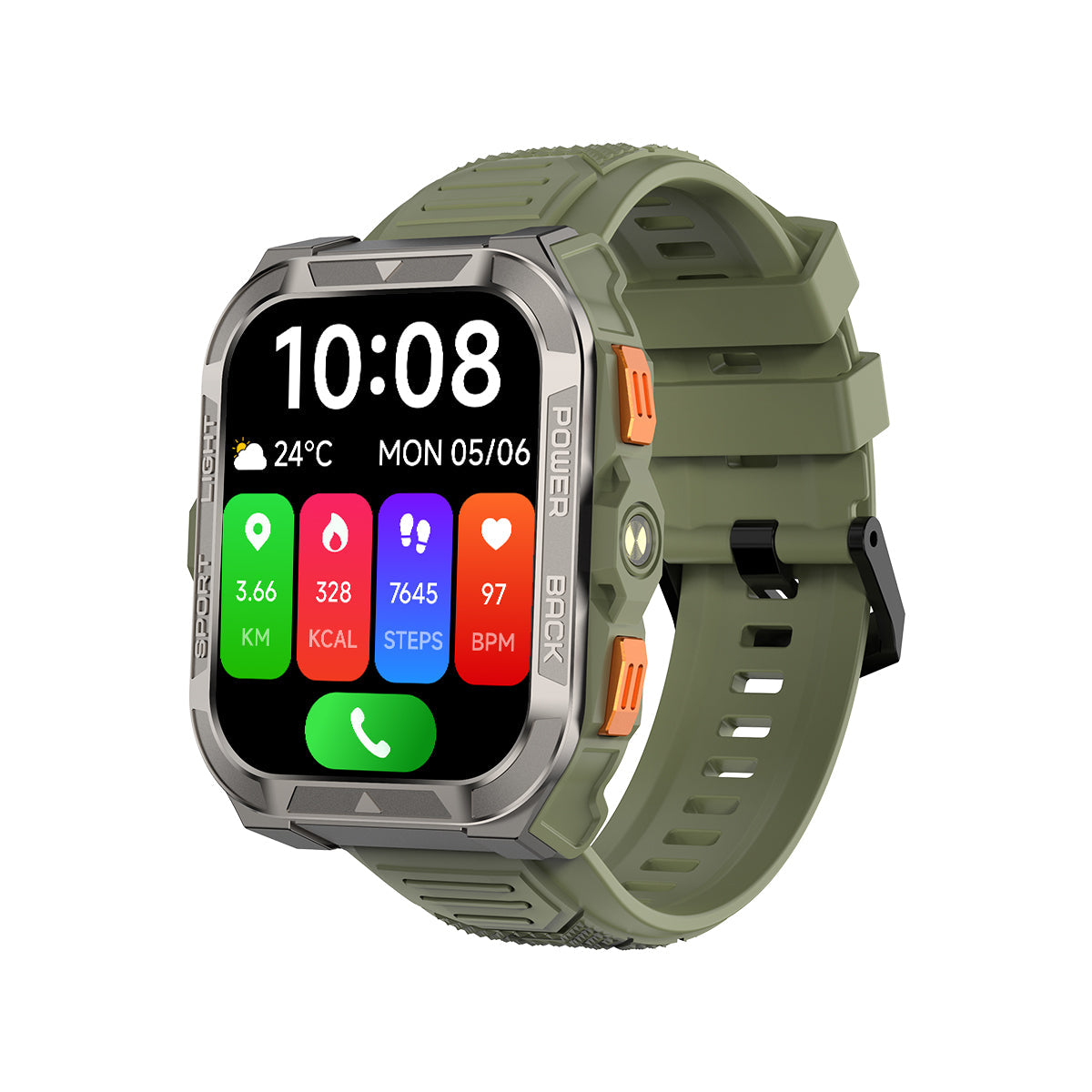 Blackview W80 Pro - Smartwatch GPS Outdoor 1,91 Zoll mit LED-Taschenlampe – 900 mAh Akku Militär Fitness Tracker IP68 Wasserdicht