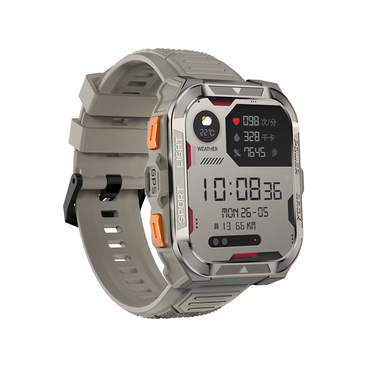 Blackview W80 Pro - Smartwatch GPS Outdoor 1,91 Zoll mit LED-Taschenlampe – 900 mAh Akku Militär Fitness Tracker IP68 Wasserdicht