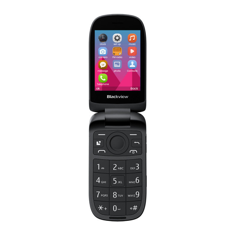 Blackview N2000 Flip 4G Cell Phone - 2.8" + 1.77" Display, Unisoc T107, 1500mAh, Dual SIM